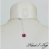 Collier et pendentif fantaisie, estampe et rond nacre, coloris rose, dos.