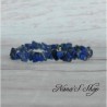 Bracelet élastique perles chips pierre Sodalite et Lapis Lazulis, ton bleu.
