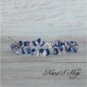 Bracelet élastique perles chips pierre Quartz et Lapis Lazulis, ton transparent et bleu.