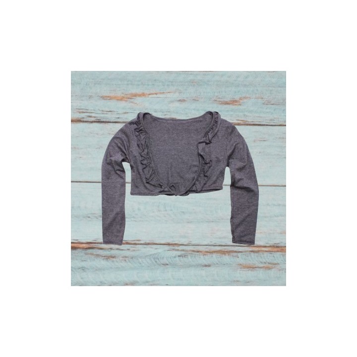 Boléro fin fille, à manches longues, Coloris gris.