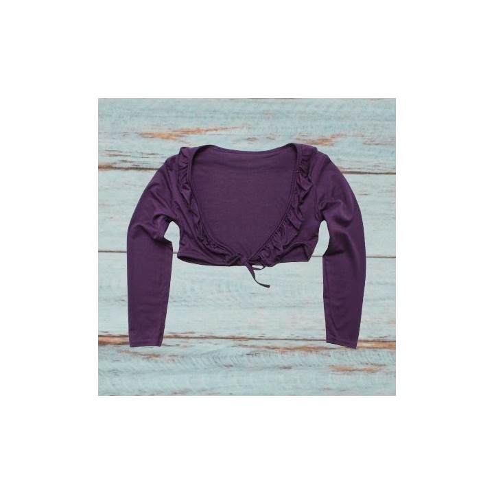 Boléro fin fille, à manches longues, Coloris violet.