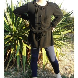 Tunique fille,  à manches longues, coloris noir, 8 ans
