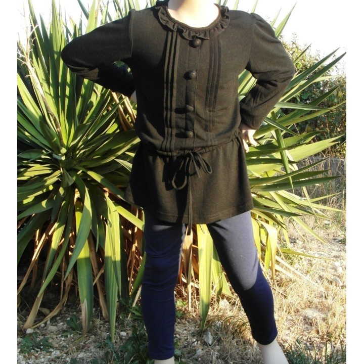 Tunique fille,  à manches longues, coloris noir, 8 ans