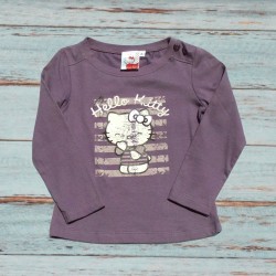 T-shirt fille, à manches longues, Hello kitty, coloris mauve.