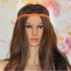 Headband en dentelle, coloris orange.