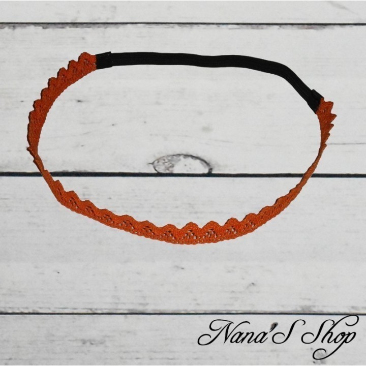 Headband en dentelle, coloris orange.