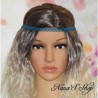 Headband en dentelle, petit rond, différents coloris turquoise.