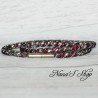 Collier / bracelet double, fine résille noire, effet stardust, coloris rose.