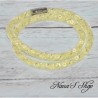 Collier fantaisie, grosse résille blanche, Stardust, coloris jaune.