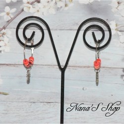 Créoles fantaisie colorées, perles Heishi et pendentif ananas, modèle 2.