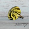 Bague fantaisie, en pâte polymère, couleur vive, forme ronde, coloris jaune.