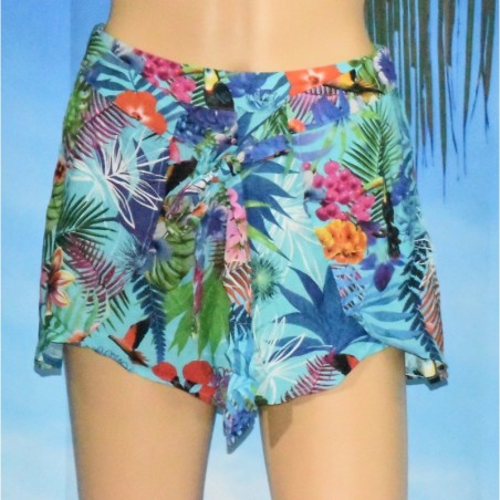 Short imprimé tropical, Francine, Desigual, coloris multicolore.