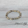Bracelet élastique perles en pierre Jaspe Dalmatien.