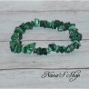 Bracelet élastique perles chips pierre Malachite, ton vert.