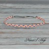 Headband bicolore tressé, en suédine, coloris corail et bleu royal.