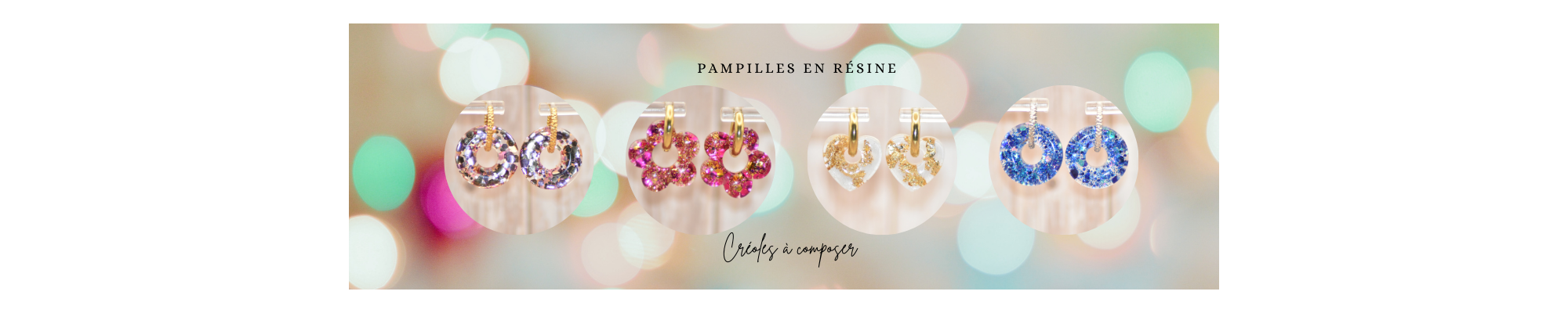 Créoles Personnalisables et Pampilles en Résine, fait main.